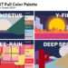 "ZEITGEIST” Decorative Color Trends 2023+: full color palette from traditional, natural driven soft tones to intense and bright shades.