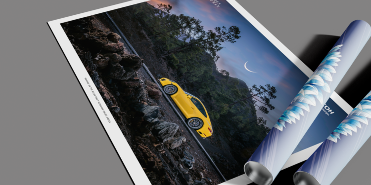Poster prints, like this one, by prestigious car photographer James Lipman will be printed live on the Pro VC70000e