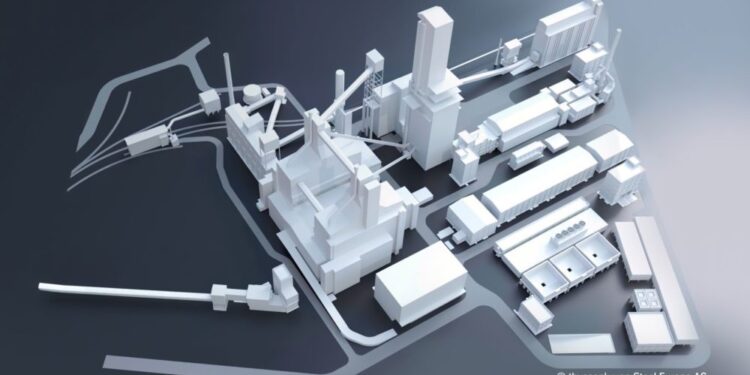 3D visualization of a new direct reduction plant - Source: thyssenkrupp Steel Europe AG