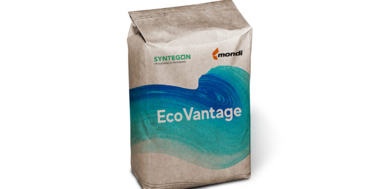 Food Paper Packaging With Recycled Content Created by Mondi and Syntegon.