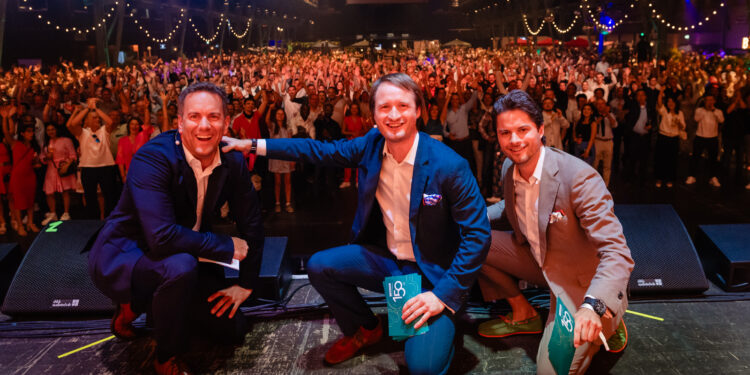 The three CEOs of the NETZSCH Group at the 150 anniversary event.