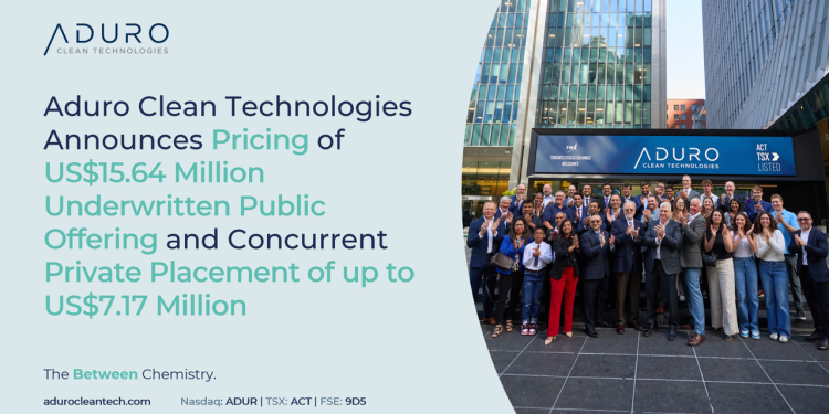 Aduro Clean Technologies Secures US$15.64 Million Through Public Offering